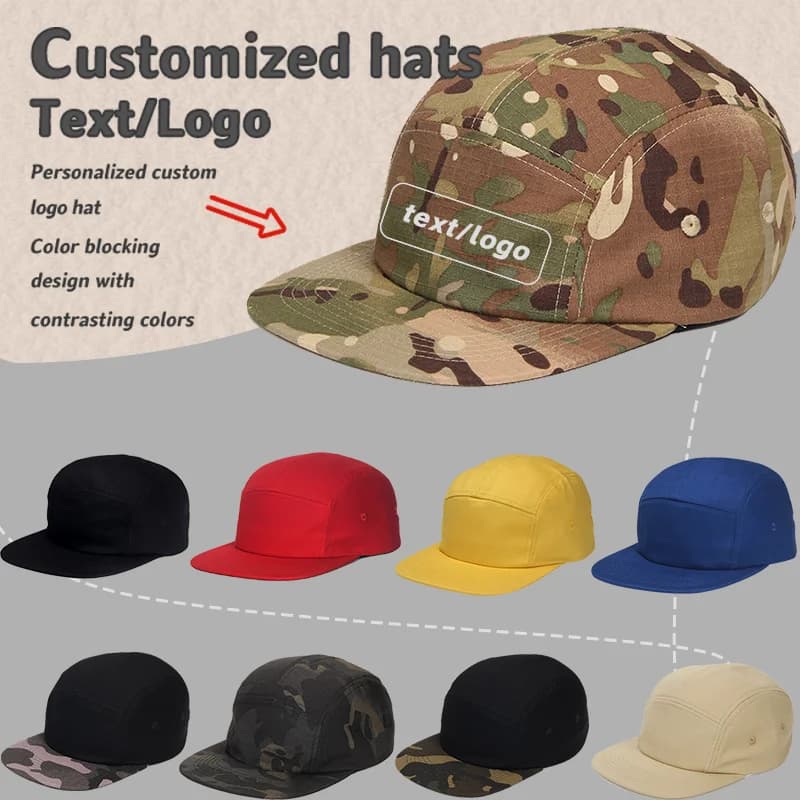 New Custom Logo 5 Panel Cotton 60cm Big Head Flat Brim Baseball Cap Outdoor Sunshade Hip Hop Skate Hat for Men and Women Gorras