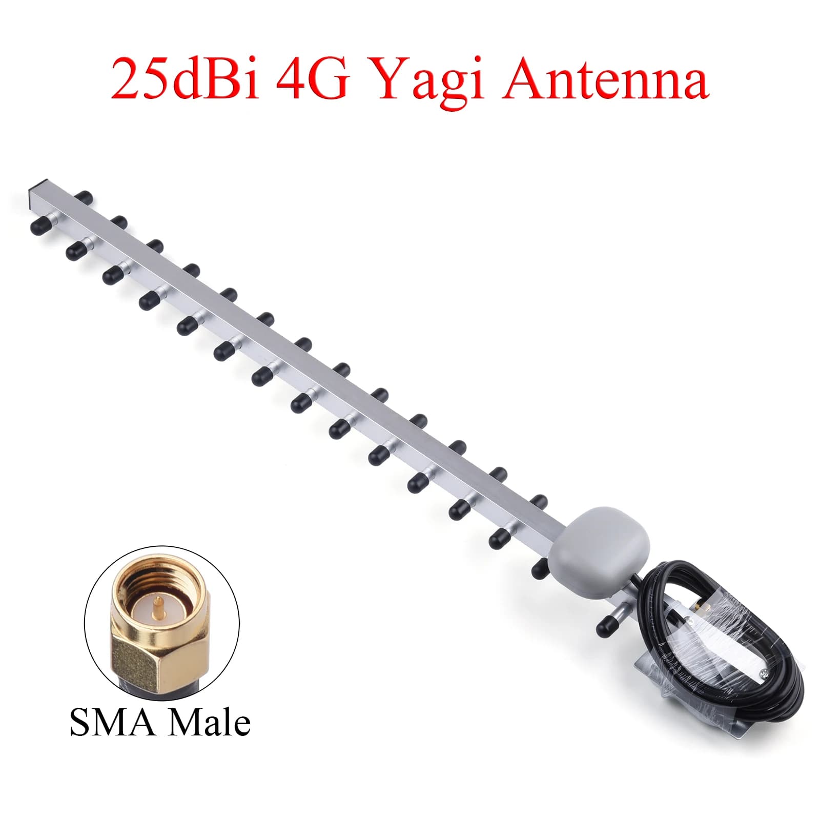 US 4G WiFi Yagi Antenna 25dBi High Gain Dual-Band Compatible with SMA Male Connectors Weatherproof with Cable