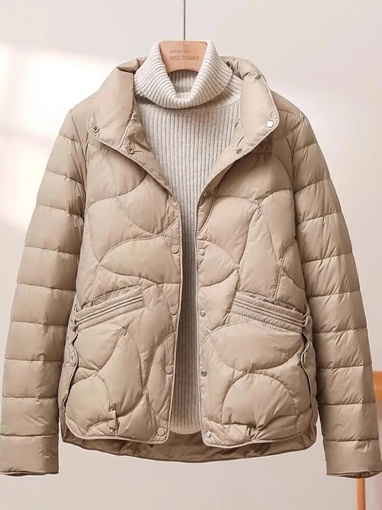 Giacca Corta Leggera in Cotone da Donna, Calda e Alla Moda, Versatile, per Primavera, Autunno e Inverno