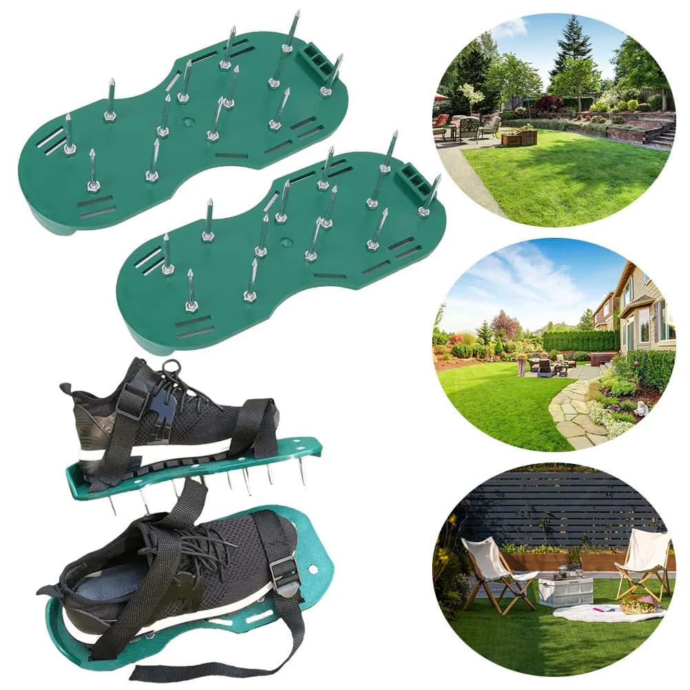 Aeratrici shoes for Prato with adjustable tips and strap, Anti-slip sandals for Gardening and Land Airing