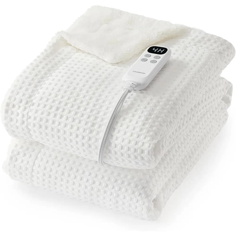 Coperta Riscaldante Wale, Lavabile in Lavatrice, Coperta Elettrica con Controller LCD, 6 Livelli di Calore e Impostazioni di Tempo 1-4 Ore