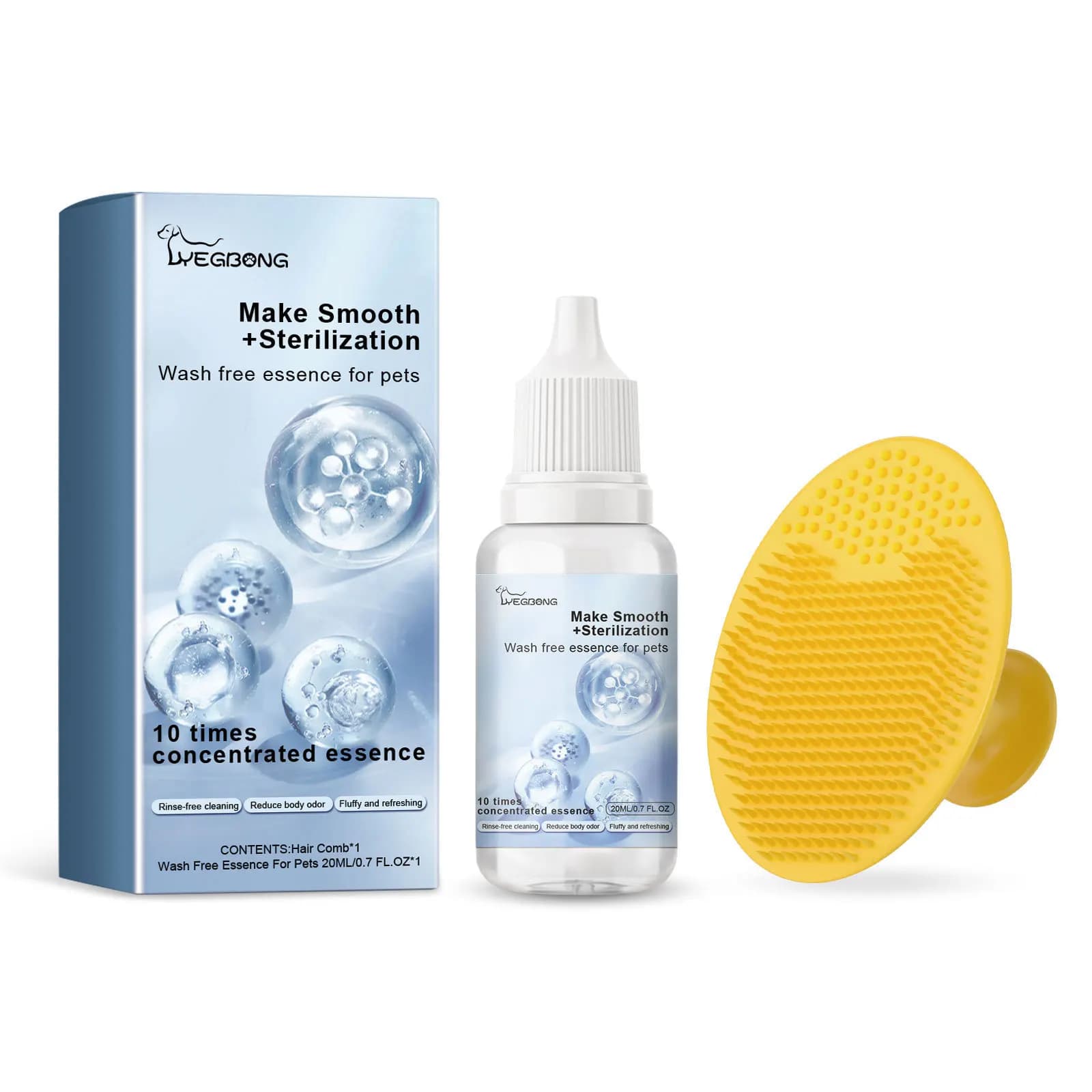 Clean foam cleaner legs without rinsing, delicate, deep cleansing, safe for all dogs and cats, bottle with brush in Silicone bristles