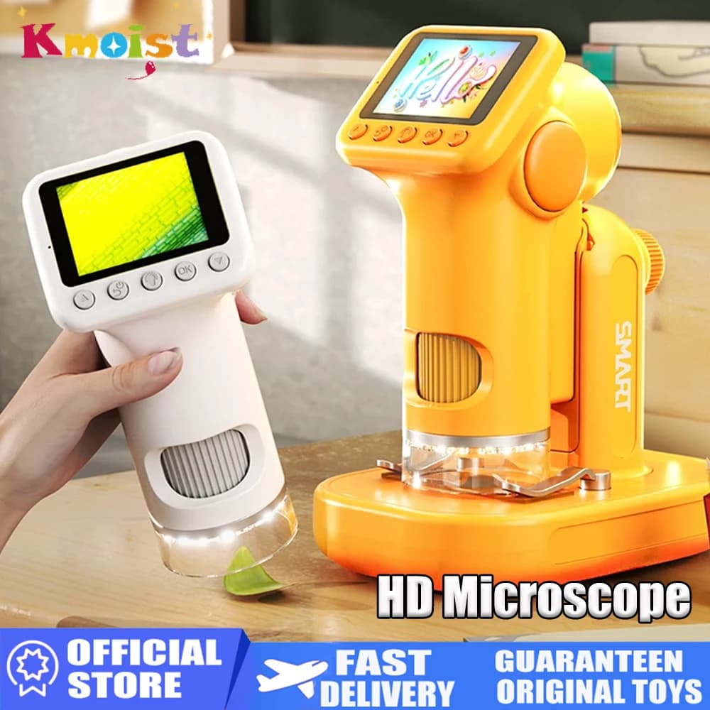 Kit di esperimenti scientifici Durevole microscopio con lente ottica HD 1600 per proiezione stelo per bambini Giocattoli per bambini Giocattolo da laboratorio per bambini all'aperto