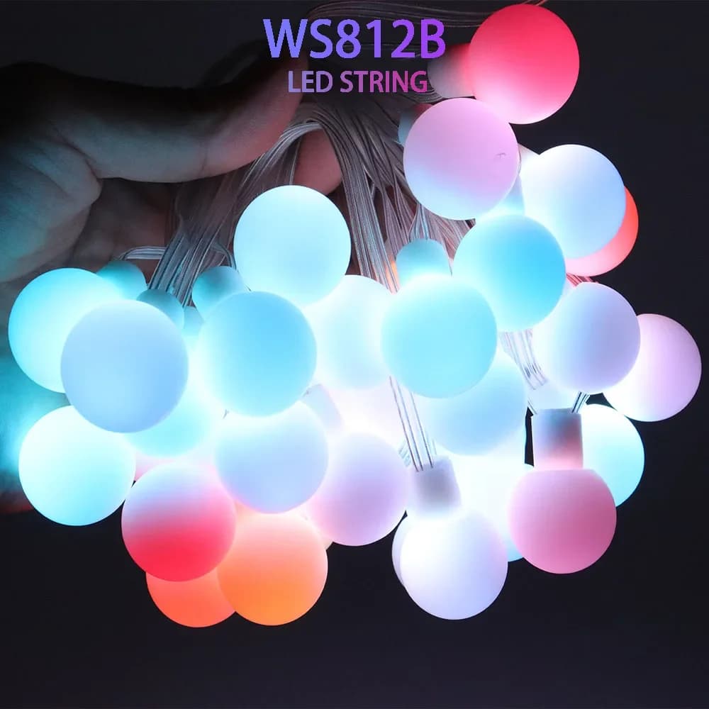 Stringa di luci a LED USB DC5V Colore sognante RGB IC LED Luce a sfera rotonda Luce natalizia per feste di compleanno