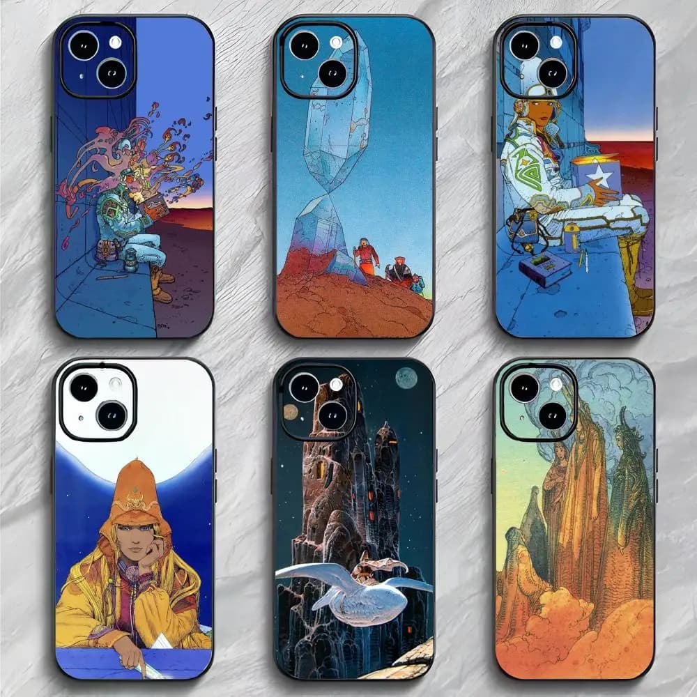 Moebius Comic Art J-Jean Giraud phone case, soft and light case for iPhone 17 16 15 14 13 Pro Max