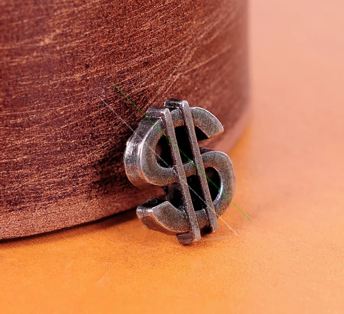 30pcs 13*15MM Money DOLLAR SIGN Metal Rivet Studs Leather Crafts Belt Conchos