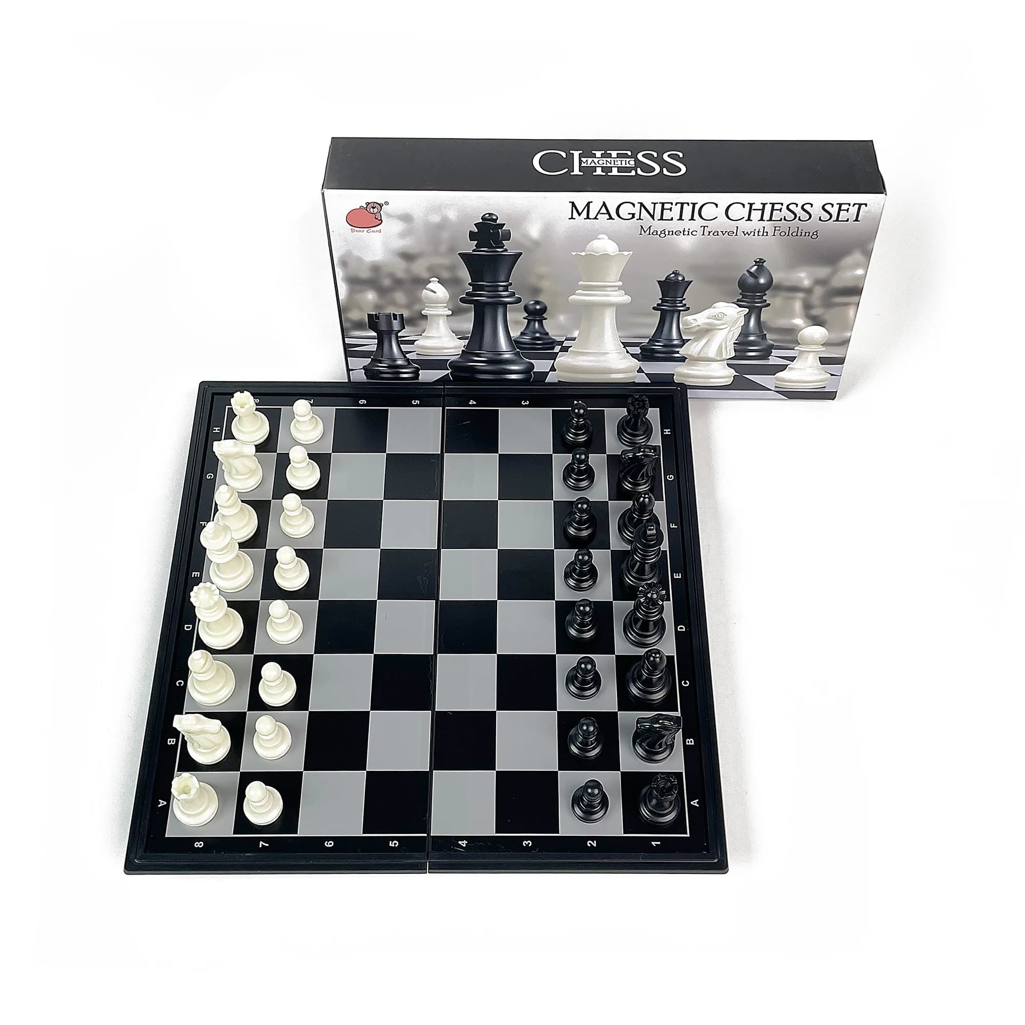 Scacchiera Magnetica Pieghevole 25cm x 25cm, Gioco da Tavolo Portatile in Plastica, Set da Viaggio per Esterni, Strategia Classica