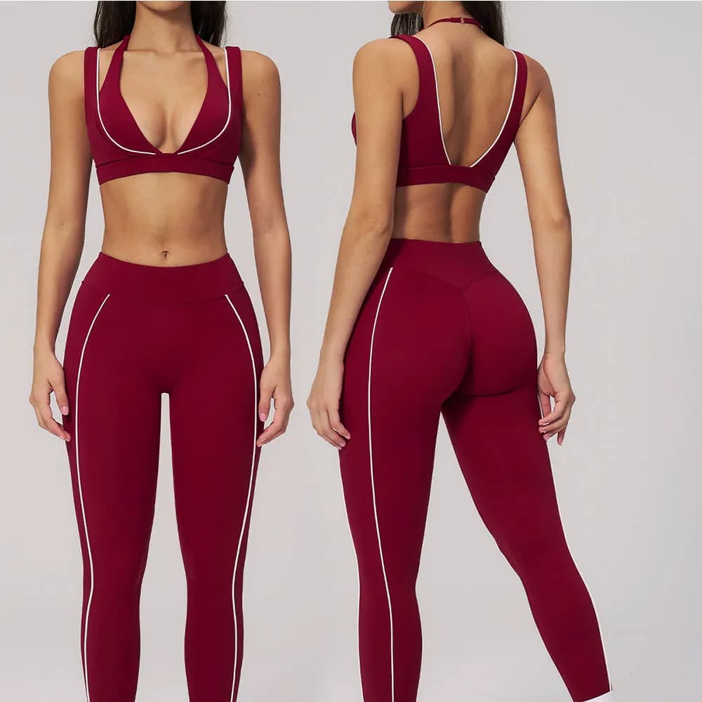 Abbigliamento Sportivo da Donna, Set Yoga 2 Pezzi, Completo da Palestra, Tuta Sportiva Push-Up, Set Fitness con Reggiseno Sportivo e Leggings