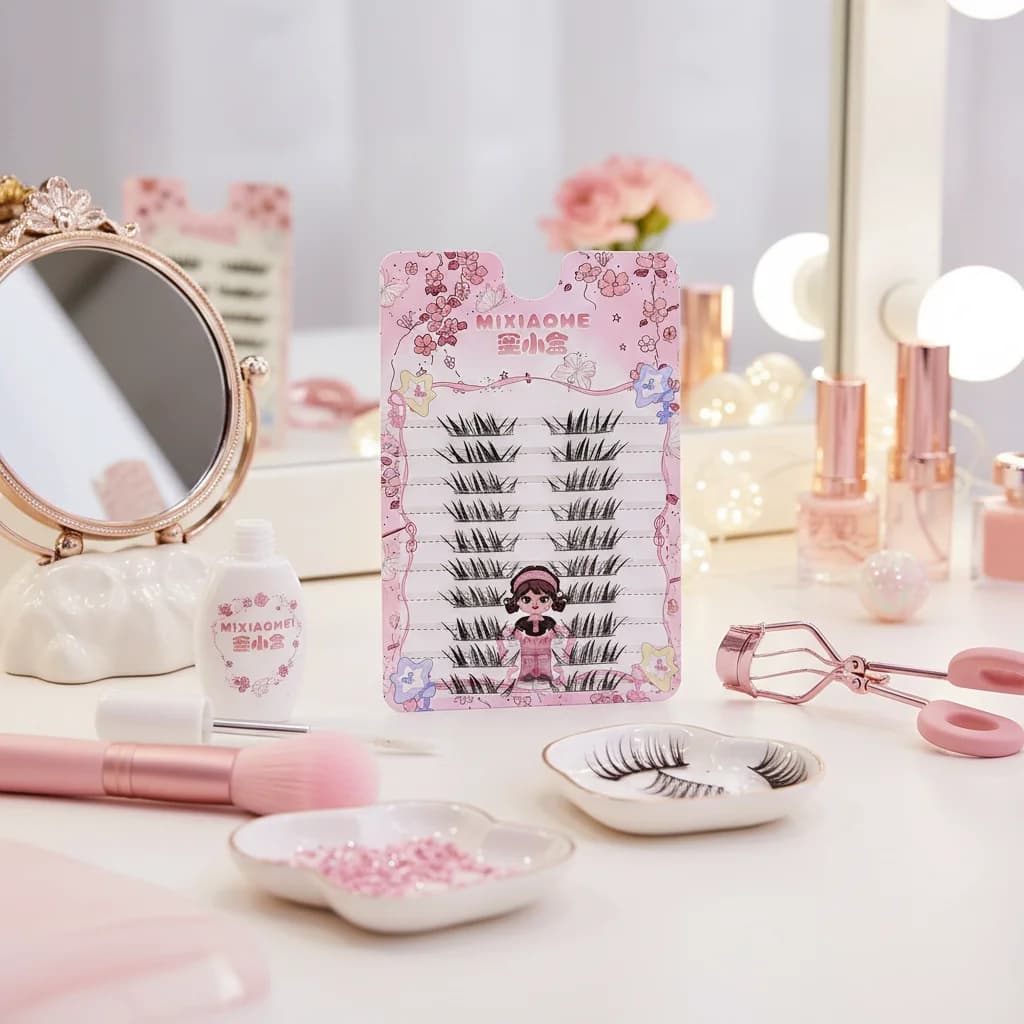 Ciglia Finte Inferior Effetto Naturale Curvatura C per Cosplay e Trucco da Sposa/Festa