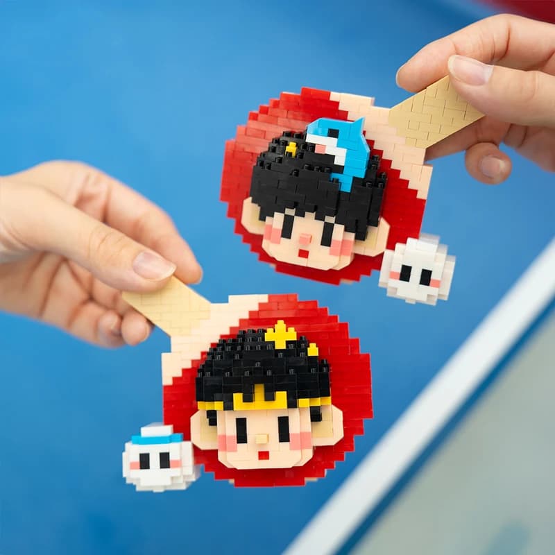 Creativo fai da te carino racchetta da ping pong modello di blocco piccole particelle giocattolo educativo di assemblaggio regalo di Natale