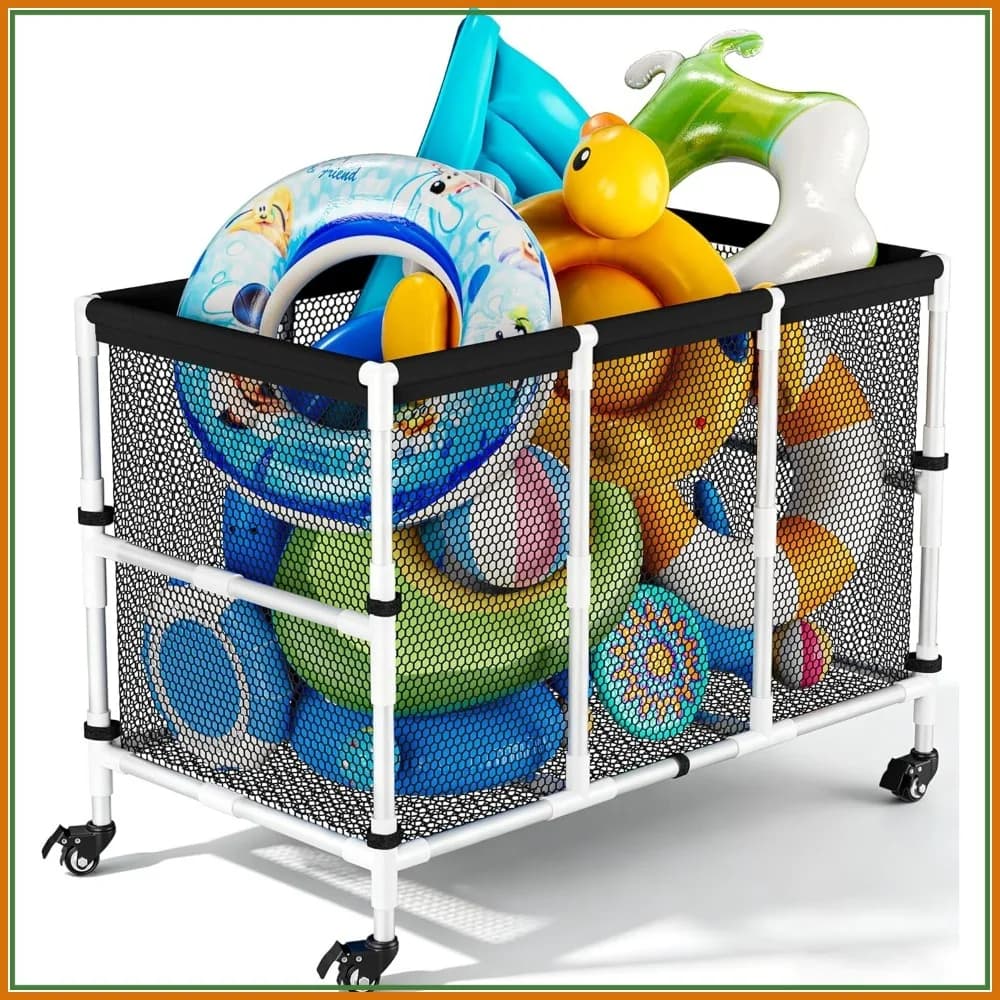 Contenitore Galleggiante per Piscina da 180 Galloni, Carrello Organizzatore per Piscina per Galleggianti, Giubbotti di Salvataggio, Accessori da Spiaggia, Mobili da Giardino