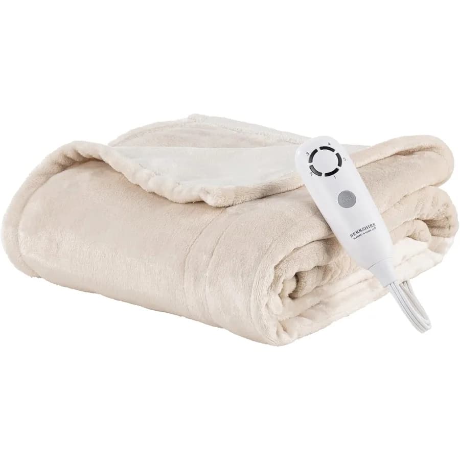 Coperta elettrica reversibile in pile vellutato Loftmink riscaldata, 5 impostazioni di calore e spegnimento automatico, ultra accogliente per divano letto e