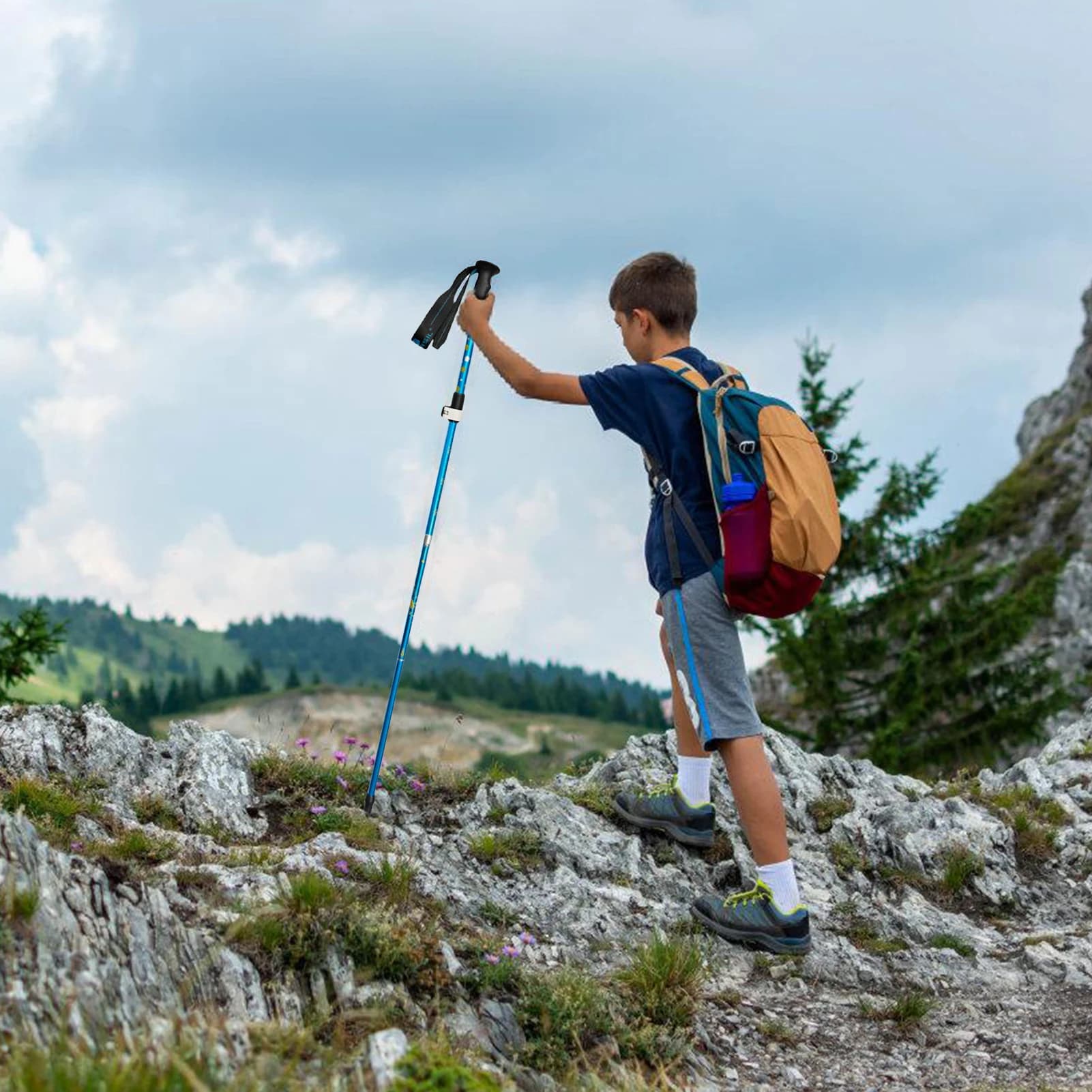 Lightweight and Adjustable Trekking Sticks for Hiking, Backpacking Equipment for Women, Men and Children