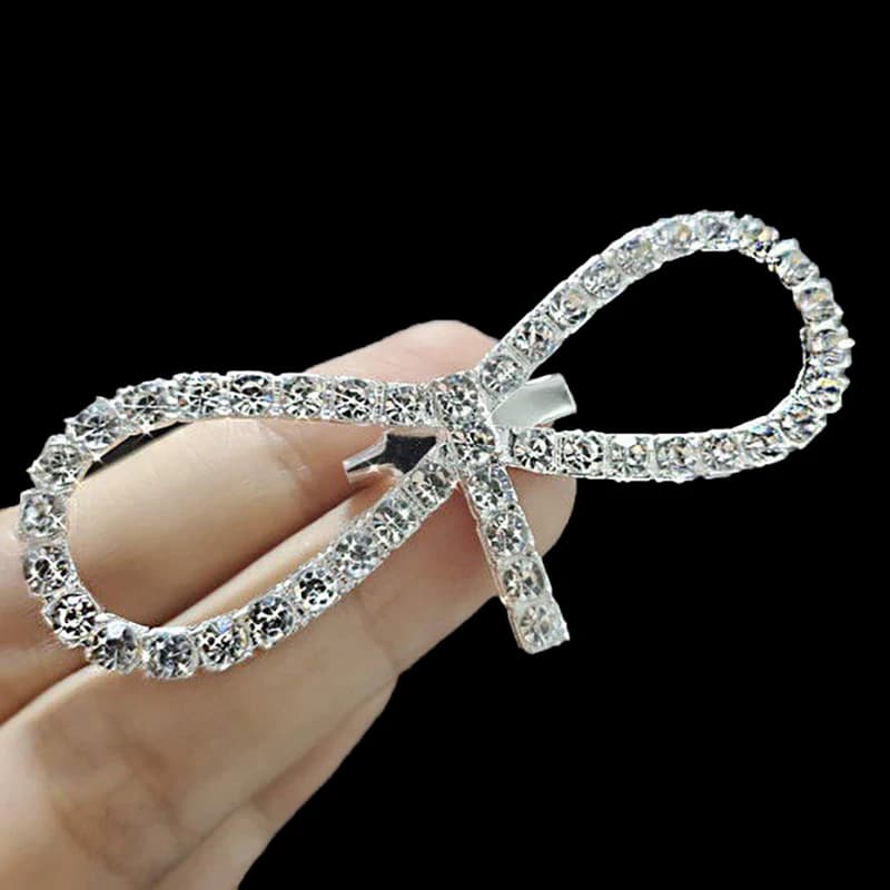 DIY Clothing Shoe Bag Decal Temperament Crystal Bowknot Brooch Hollow Out Knots Tassel Drop Buckle Brooches