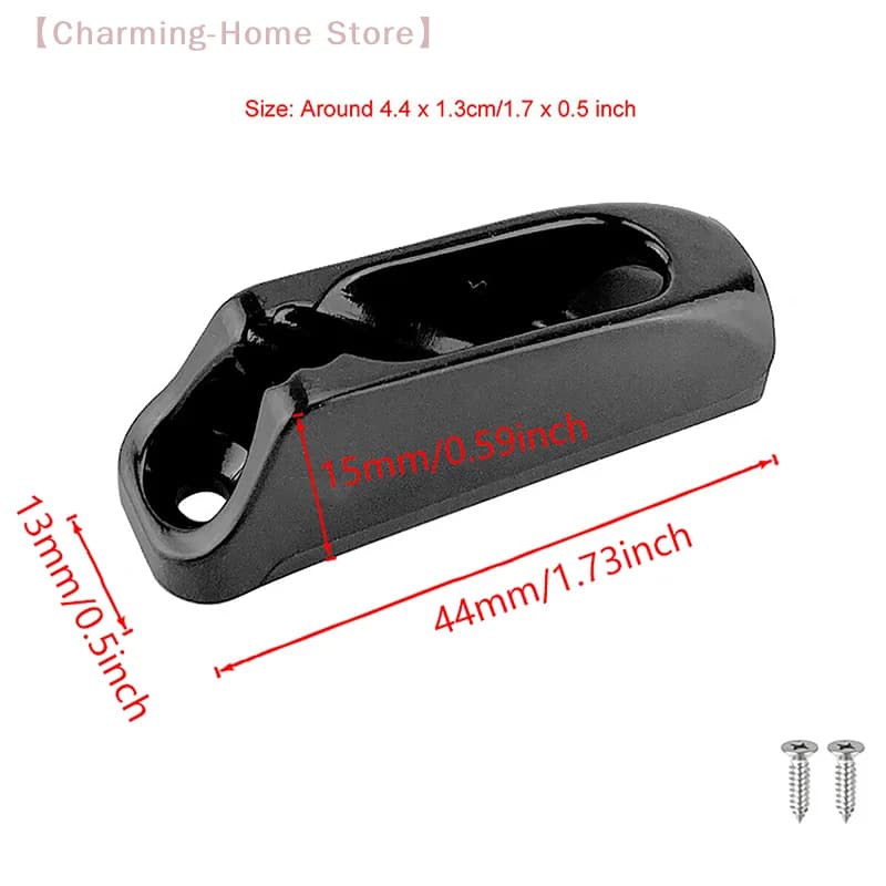 【M】2 Pezzi Fermacorda Autobloccante per Barca, in Nylon Nero, Tenditore per Corda, Accessori Marini per Canoa, Kayak, Surf