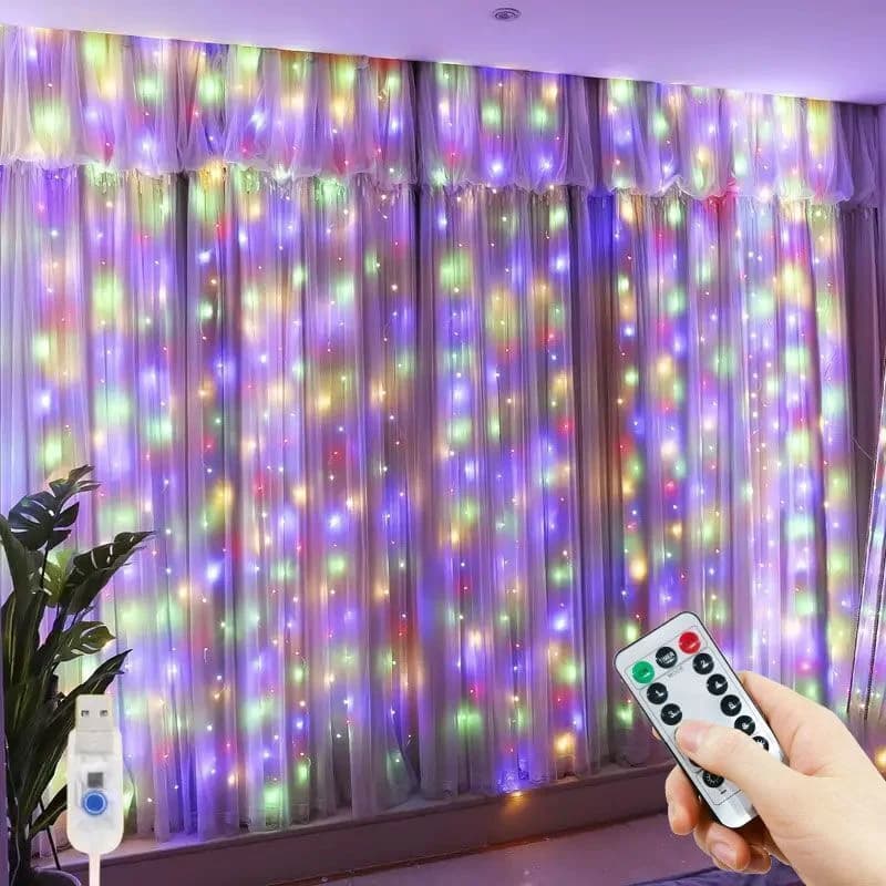 Capodanno 2025 USB Tenda String Lucine 8 Modalità 6/3M LED Ghirlanda Di Natale A Distanza Per La Festa Giardino Casa Decorazione di Cerimonia Nuziale