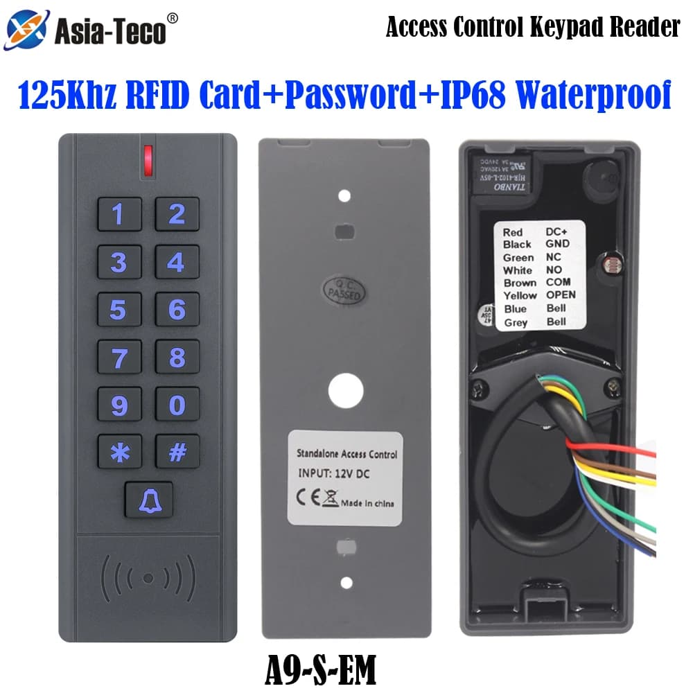 RFID Keyboard 125Khz Access Controller proximity door controller Waterproof 1000 DC users 12V-24V