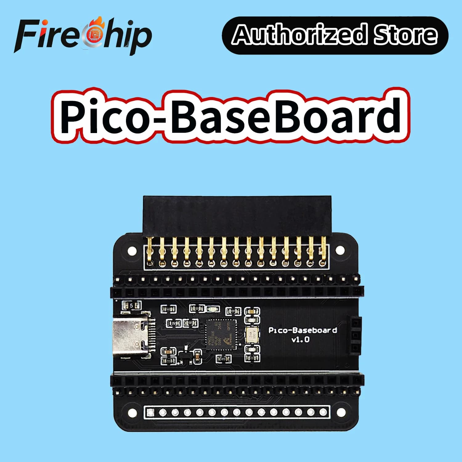 FireChip RPi Pico Base Board Pico-PMOD Ext Board Onboard DAP Link Debugger/SWD Interface/Serial Port/Standard PMOD Connector