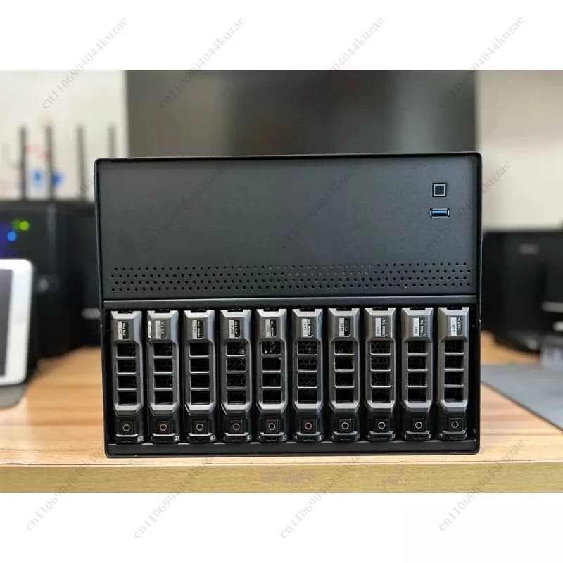 N10 NAS Chassis, MATX Motherboard Compatible, 1U Power Supply, Multi-bay Storage Case