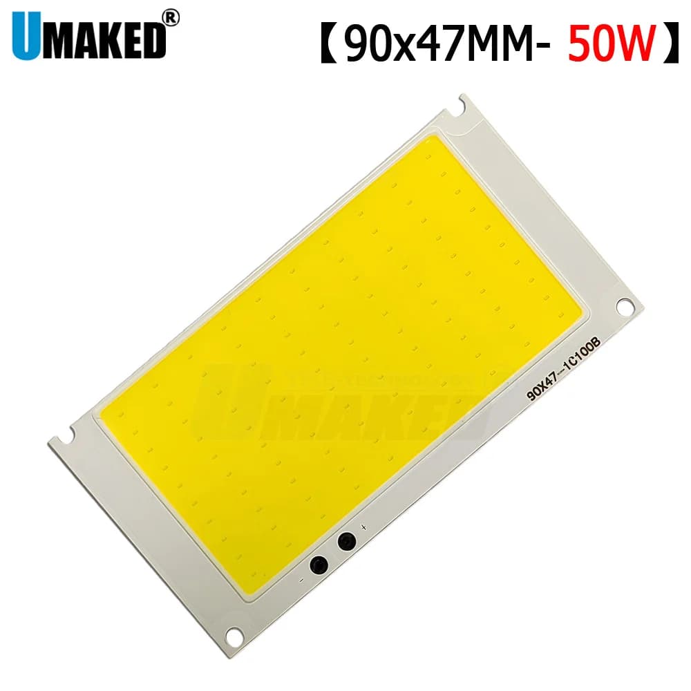 2 pz. 50W 94x47mm LED COB da scrivania, chip SMD 3V 16A, perline luminose bianche, piastra PCB in alluminio, lampadina fai da te COB per esterni, lampada da tavolo/scrivania
