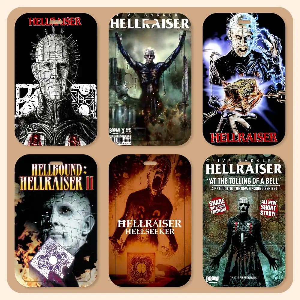 Porta Tessere con Cordino a Tema Horror Fantasy Hellraiser, Porta Badge Studenti, Accessori di Controllo, Regali
