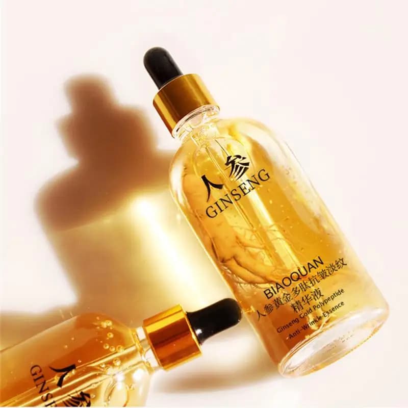 100ml Golden Ginseng Essenze Polipeptide Anti-rughe Siero Viso Dissolvenza Linee sottili Acido ialuronico Idratante Cura della pelle del viso