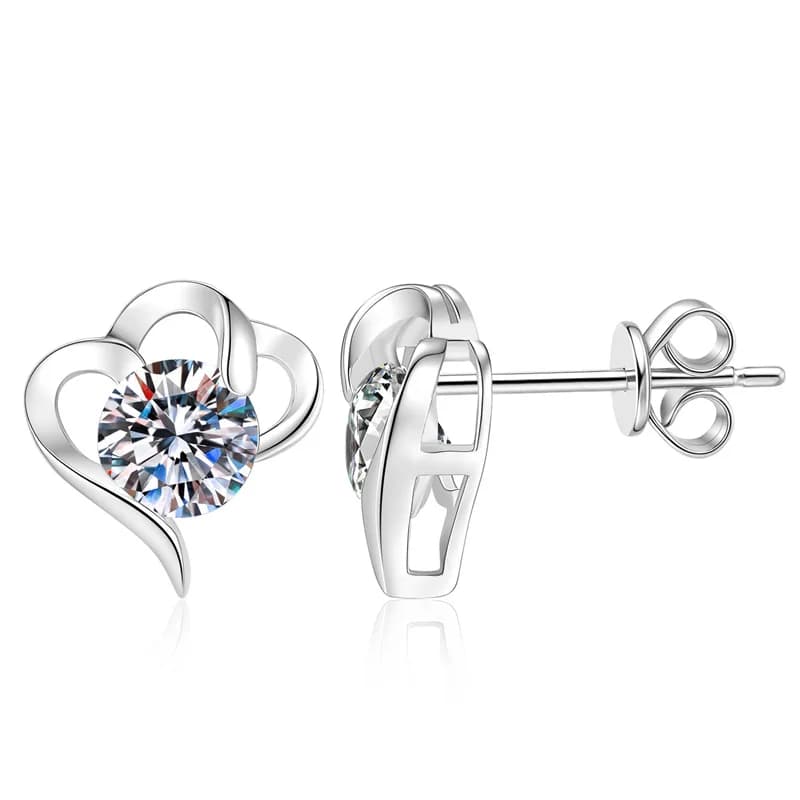 E352 Lefei Fashion Color D Diamond-set Classic Moissanite Irregular Heart Earrings Women s925 Sterling Silver Party Jewelry Gift