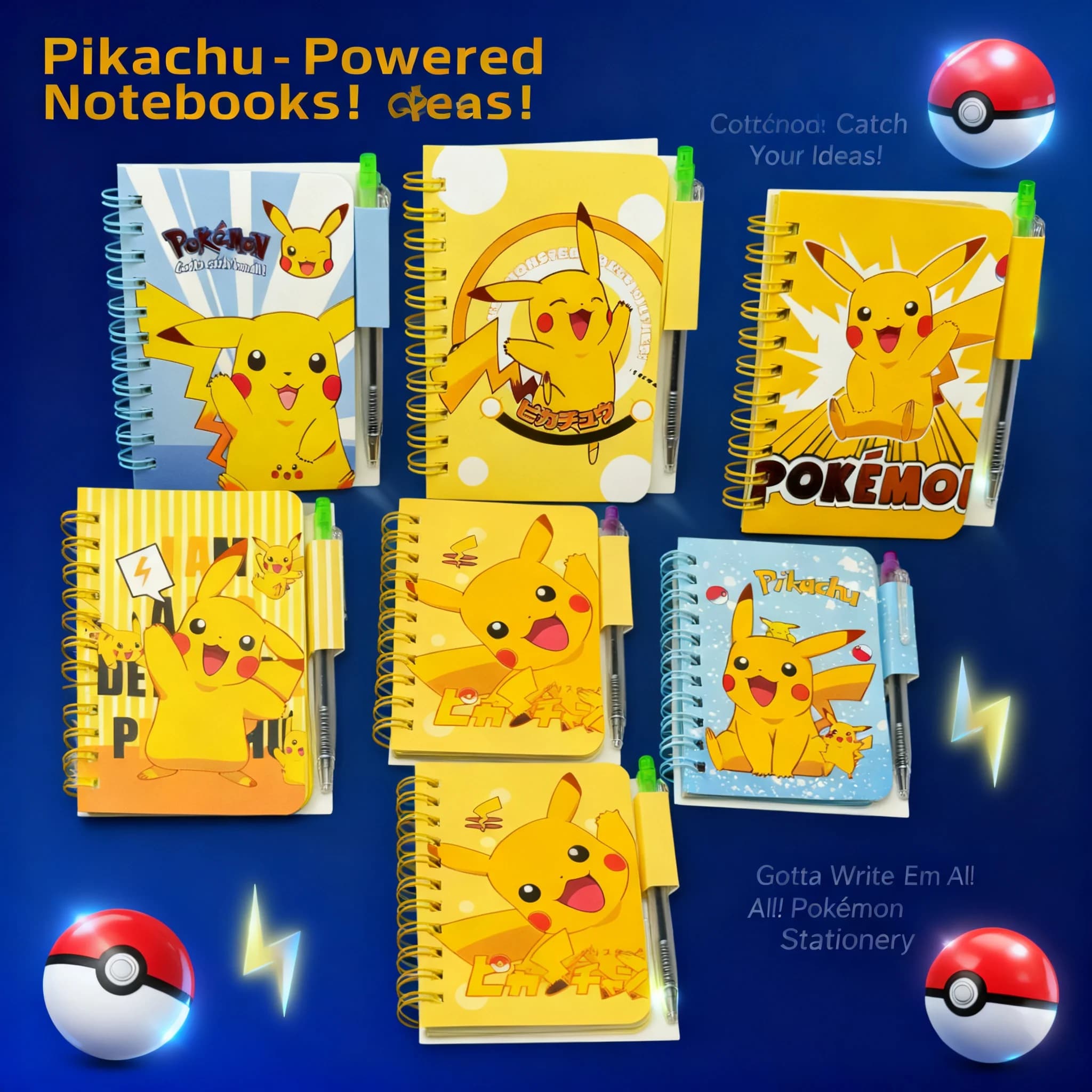 Quaderno a spirale Pokemon Pikachu, carino e portatile, per scuola e ufficio, regalo di Natale per bambini, alla moda