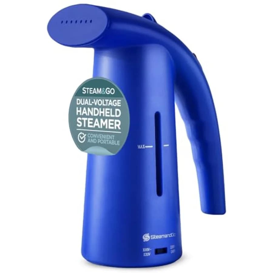 Steam Go Stiratore a Vapore Portatile - Compatto e Maneggevole per Camicie e Indumenti, Potente Riscaldamento Rapido, con Cavo, Doppia Tensione, da Viaggio