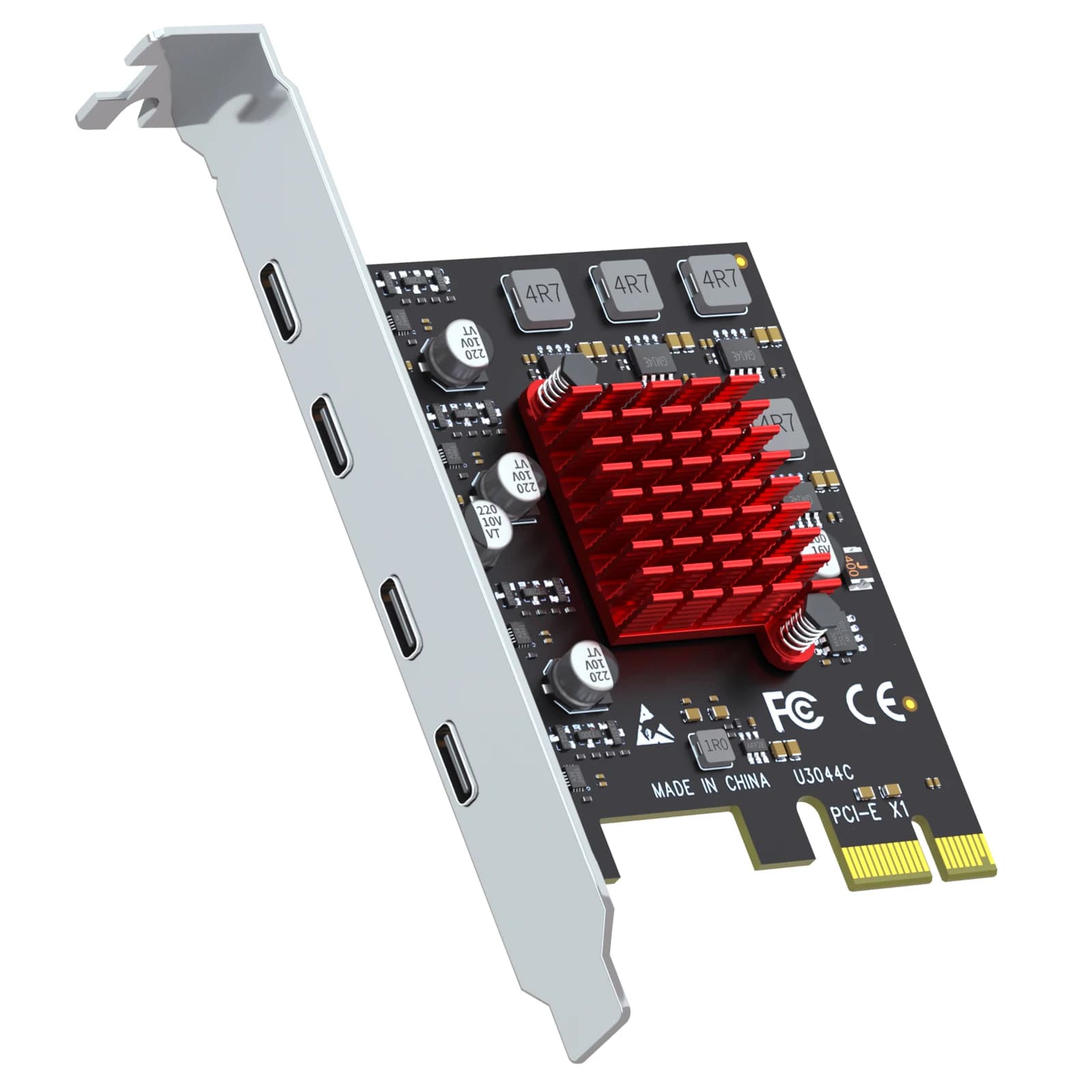 U4-Port PCIe USB Expansion Card, 4 USB-C Ports (USB 3.2 Gen 1), Compatible with Windows Linux (Not for Mac OS)