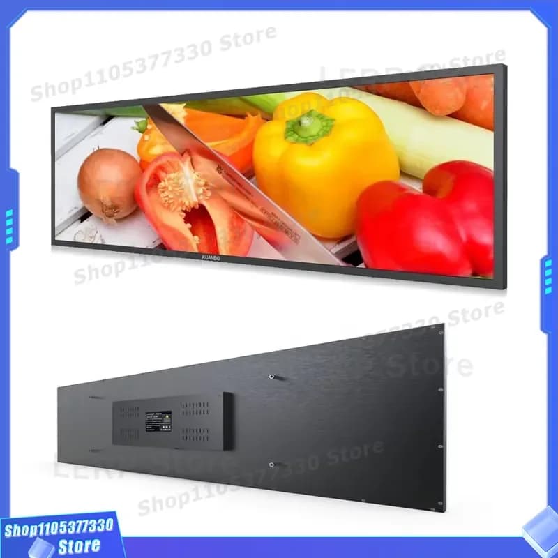 35 43 68 88 Inch LCD Stretch Bar Screen Digital Signage Player For Window Display Advertising Large Size Standing Monitor