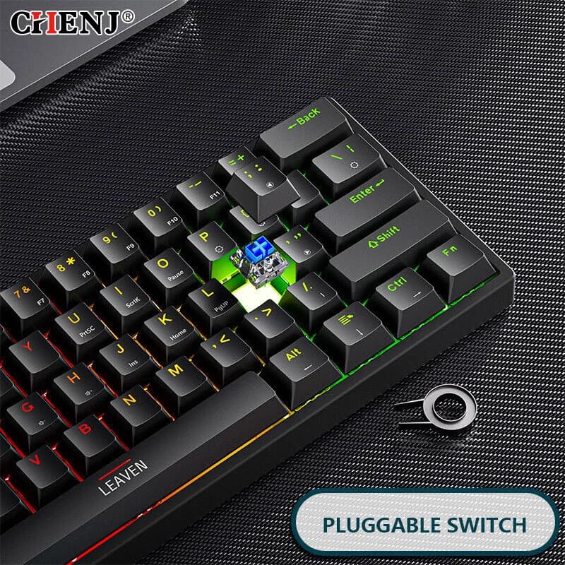 Mini tastiera meccanica da gioco 61 tasti RGB Hotswap Type-C Tastiera da gioco cablata Copritasti PBT Tastiere ergonomiche al 60%