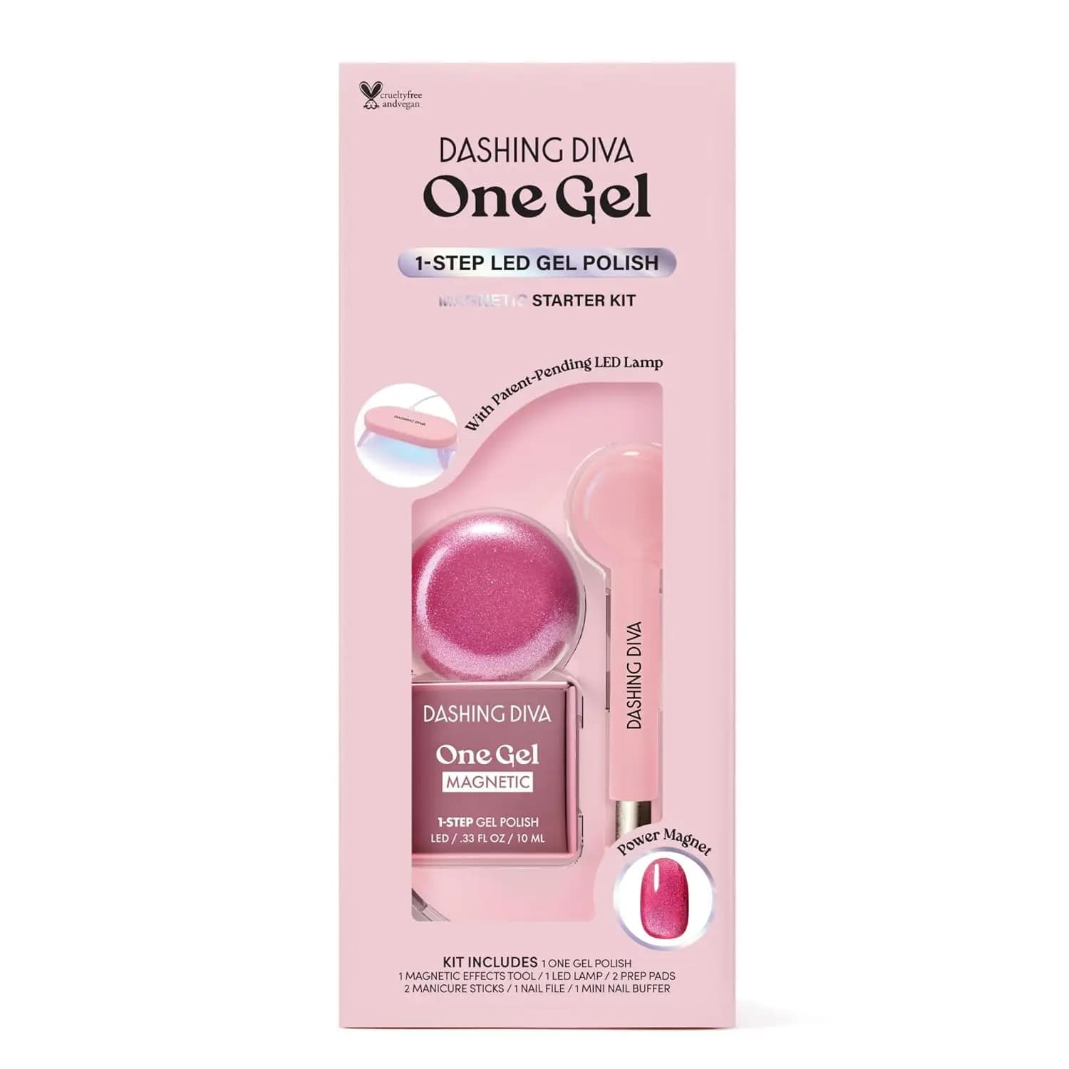 Kit Iniziale per Unghie in Gel Magnetico - Set da 9 Pezzi con Lampada LED, Smalto 3-in-1, Magnete Potente e Strumenti - Manicure Fai-da-Te, Durata 14 Giorni