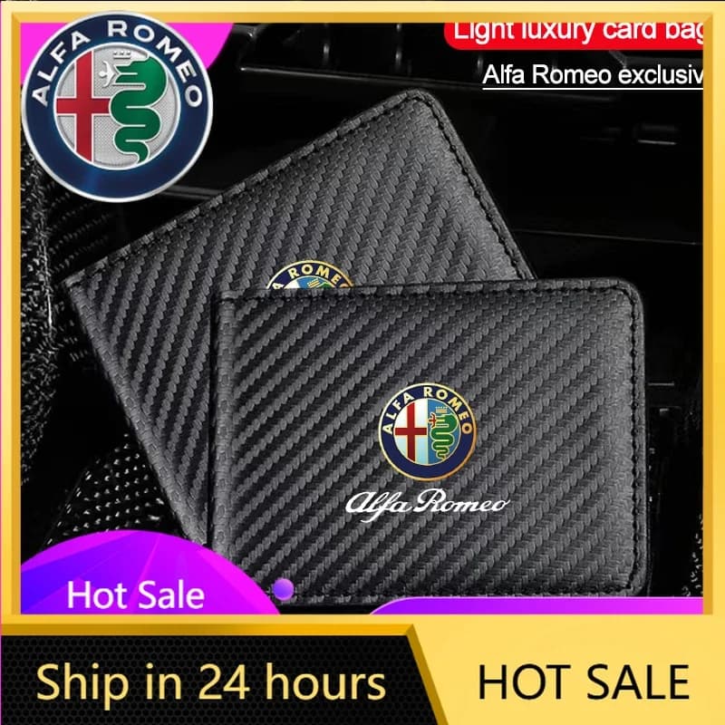 Adesivi per auto per Alfa Romeo, custodia per patente di guida, porta carte di credito, porta documenti di guida, porta pass di viaggio, portamonete per Alfa Romeo 4