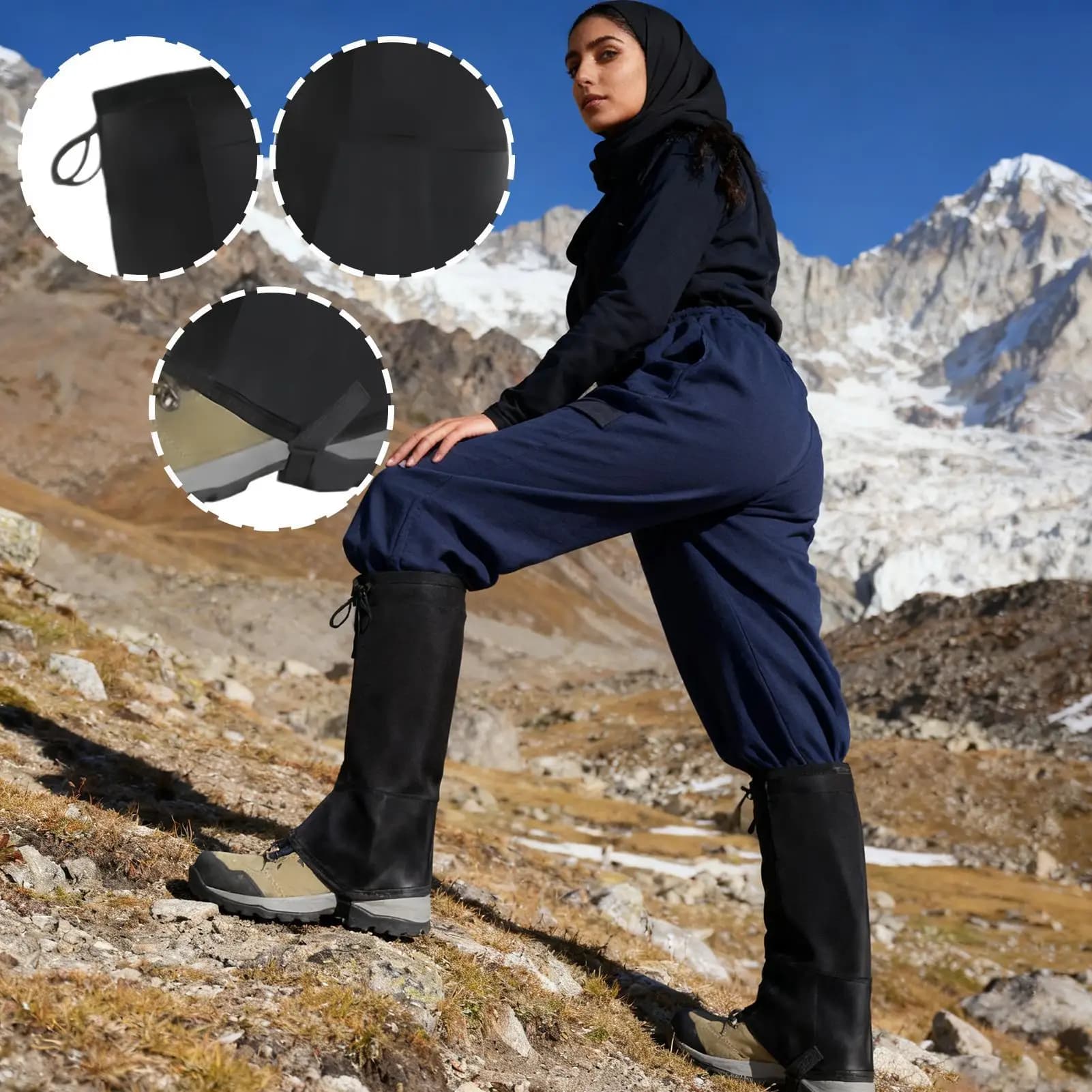 Gaiters For Hiking Waterproof Adjustable Sandproof Cover Trail Gaiters For Men Women Hiking Boot Snow Winter Shoe Trail Rain