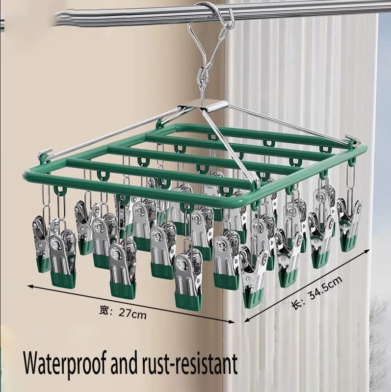 Appendiabiti Multifunzione per Vestiti, Biancheria Intima e Calzini, Design Creativo in Acciaio Inox Antiscivolo e Antivento