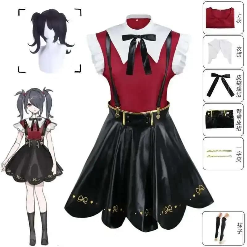 Gioco Needy Girl Overdose Costume Cosplay Parrucca Scarpe Anime JK Uniforme Gonna in pelle Set Abyss KAngel Ame Chan Costume Cosplay