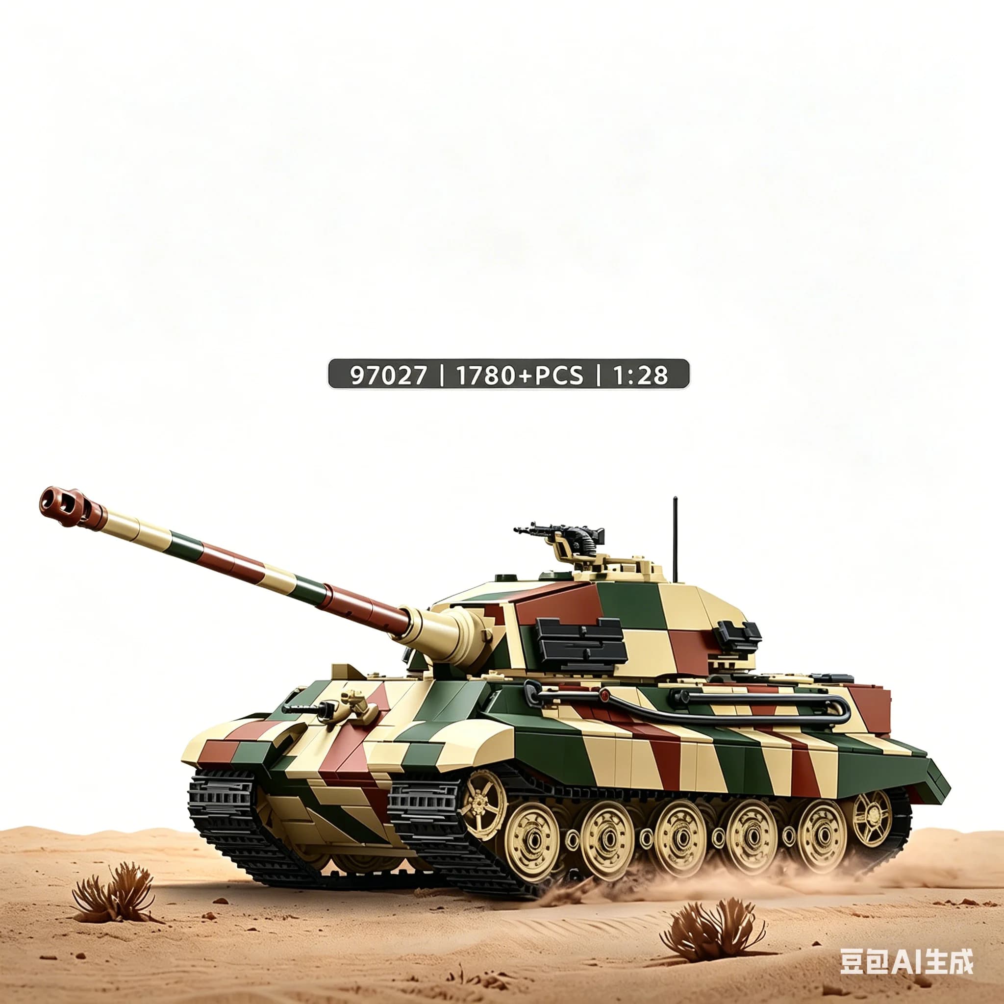 Modello di Carro Armato Pesante King Tiger della Seconda Guerra Mondiale, Blocchi di Costruzione Educativi a Piccole Particelle, Giocattolo DIY per Ragazzi