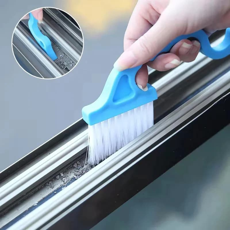 2-in-1 Windows Gap Cleaning Brush & Flat Shovel Household Cleaning Tool for Kitchen Bathroom Toilet