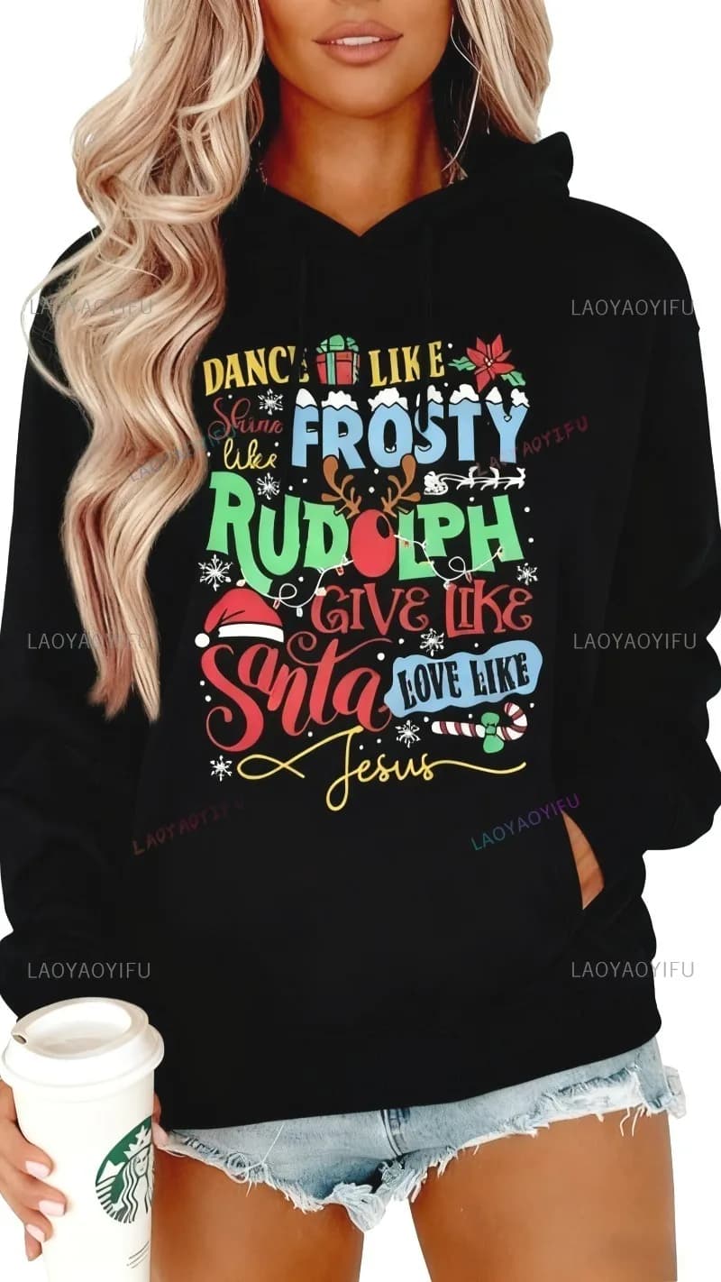 Jesus Christmas Sweatshirts Women Christian Christmas Hoodie Religious Shirt Bible Verse Pullover John Faith Christian Jesu Tops
