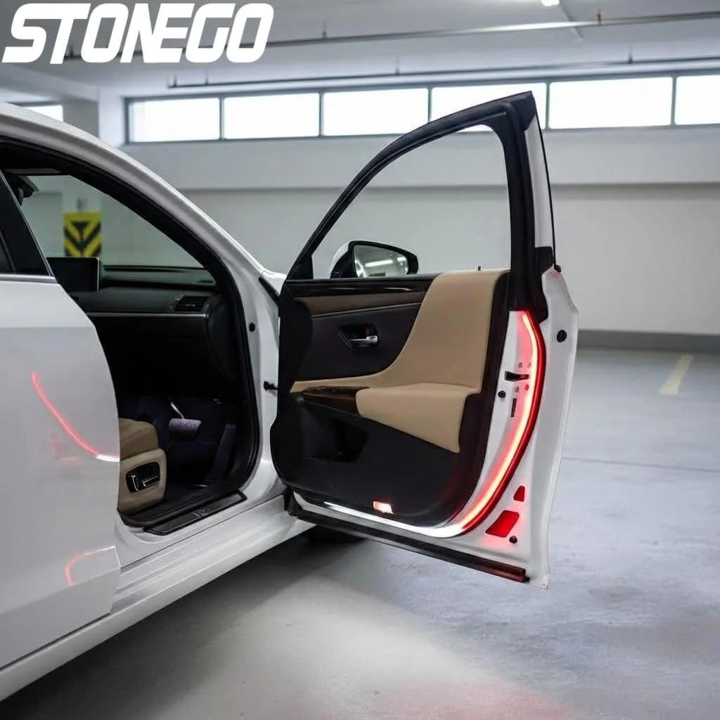 Striscia LED di Avvertimento per Apertura Portiera Auto 120cm, Decorazione Atmosfera Ambientale, Accessori Auto, Illuminazione Interna