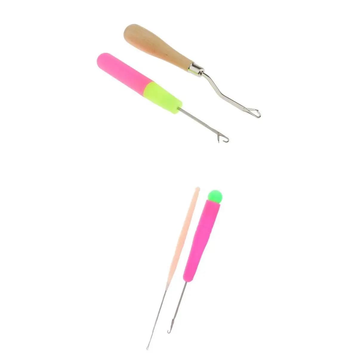 4 Pieces Crochet Hook Micro Weaving Bearded for Rug Making