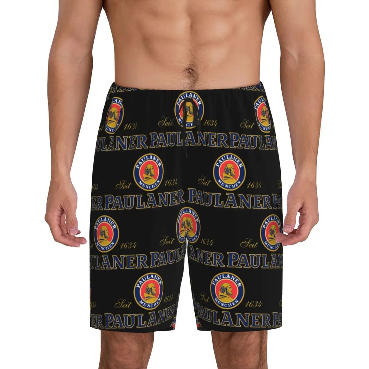 Pantaloncini da Pigiama Personalizzati Paulaner Munchen per Uomo, Abbigliamento da Notte, Pantaloncini Comodi per Dormire