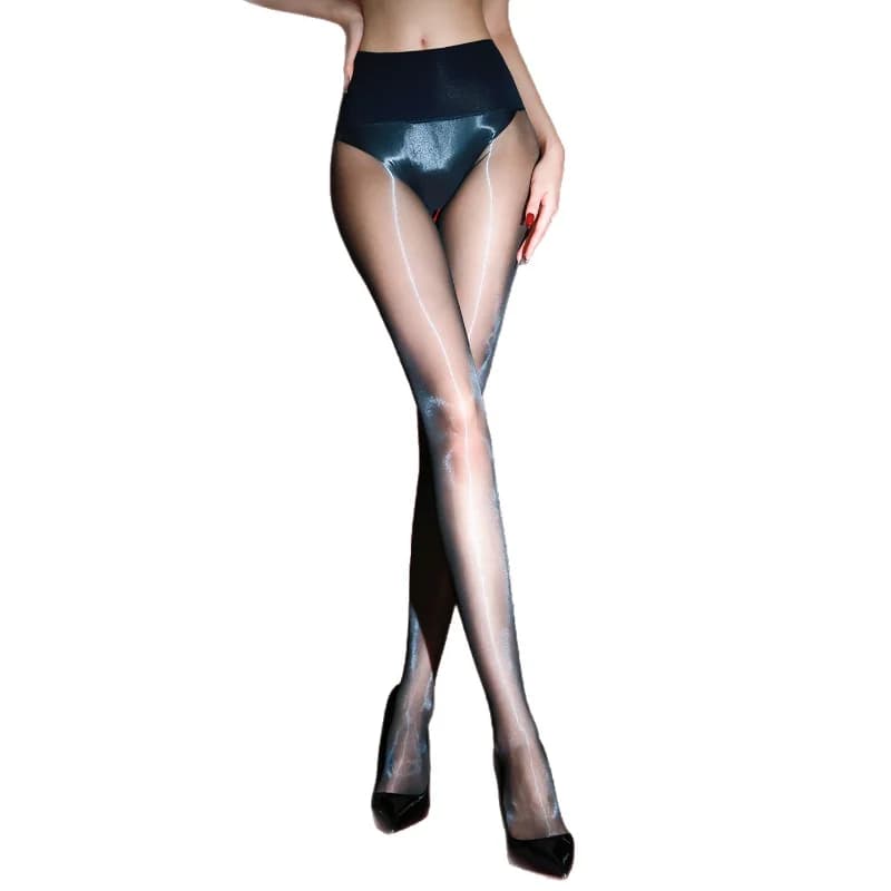 Sexy Women's Stockings Oil Shiny Glossy Aurora Pantyhose 3d Ultra-Thin Seamless Crotch Mirror Transparent Temptation Sockings