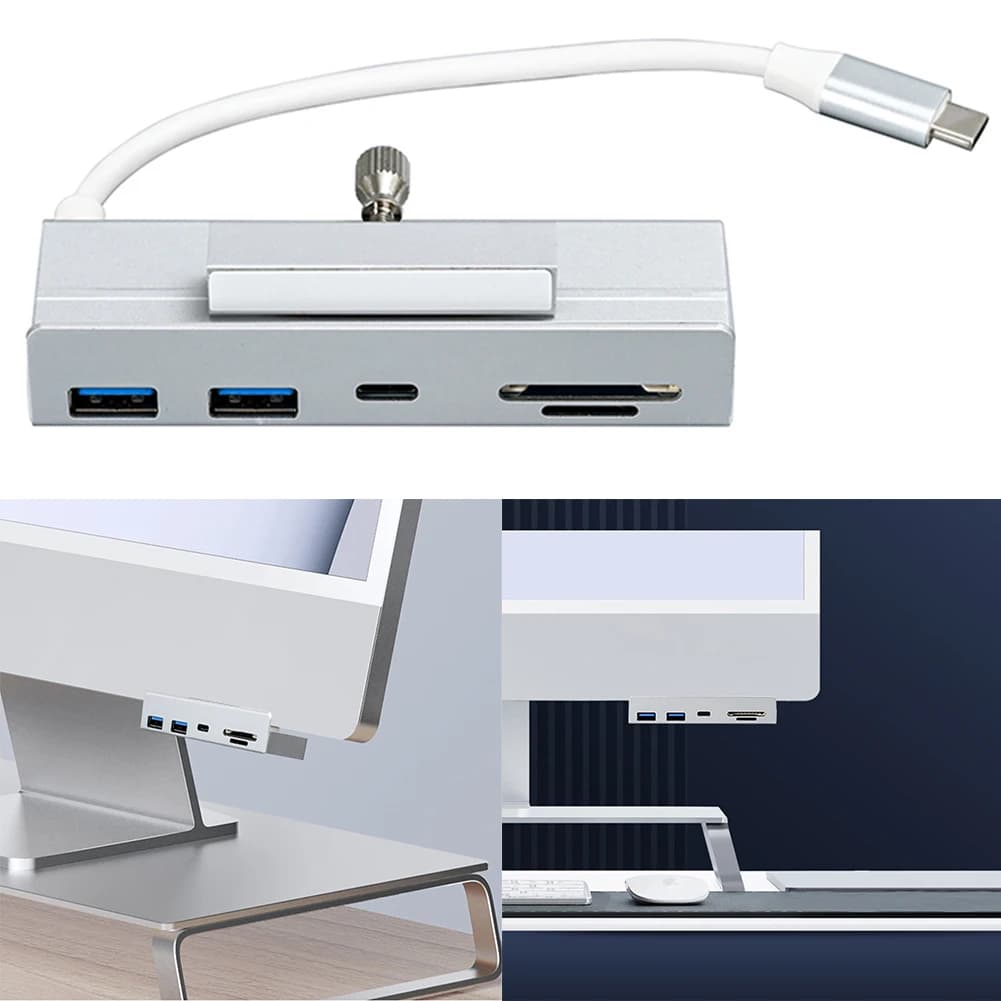 Docking Station USB C 5 in 1 USB3.1Gen2 10Gbps Multi Splitter Adattatore Lettore di Schede SD TF 2 Porte USB-A + 1 Porta USB-C per PC Portatile