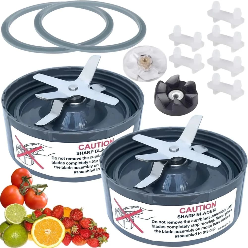 Parti della lama del frullatore di ricambio per frullatore NutriBullet 600w 900w compreso la guarnizione e l'ingranaggio della lama dell'estrattore (confezione da 2)