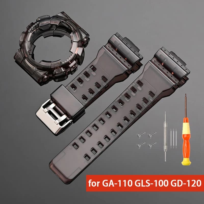 Per Casio G-SHOCK GA-100/110/120/140 GD-100/110/120 GAX-100 GLS-100 Custodia con cinturino per orologio in resina TPU da uomo Sport con lunetta