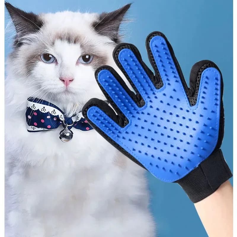 Guanto per toelettatura per depilazione animali domestici Spazzola per deshedding a doppia faccia per cani Gatti Strumento per massaggio antistatico Accessori per guanti per pulizia