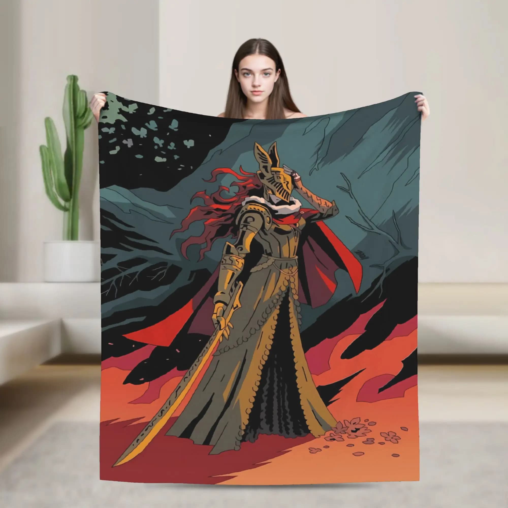 Soft Blanket Camping Elden Ring Game Throw Blanket Flannel Bedspread For Bedroom Novelty Sofa Bed Cover