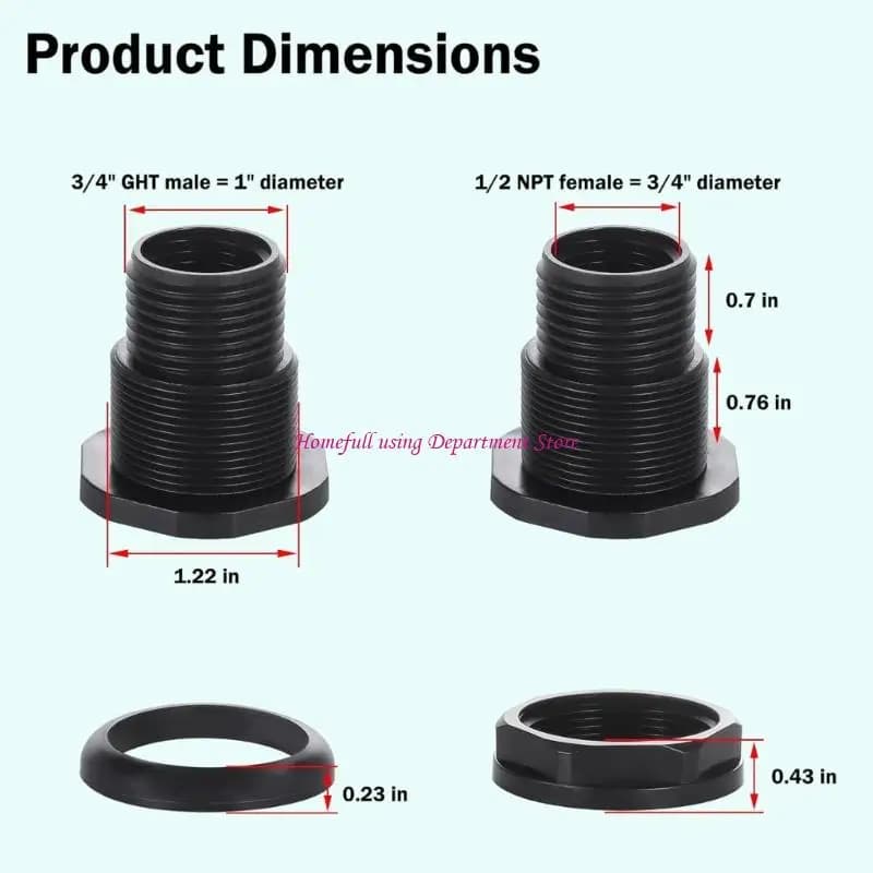 Heavy Duty Garden Hose Connector With Thick Rubber Washer for Faucets And Pipes